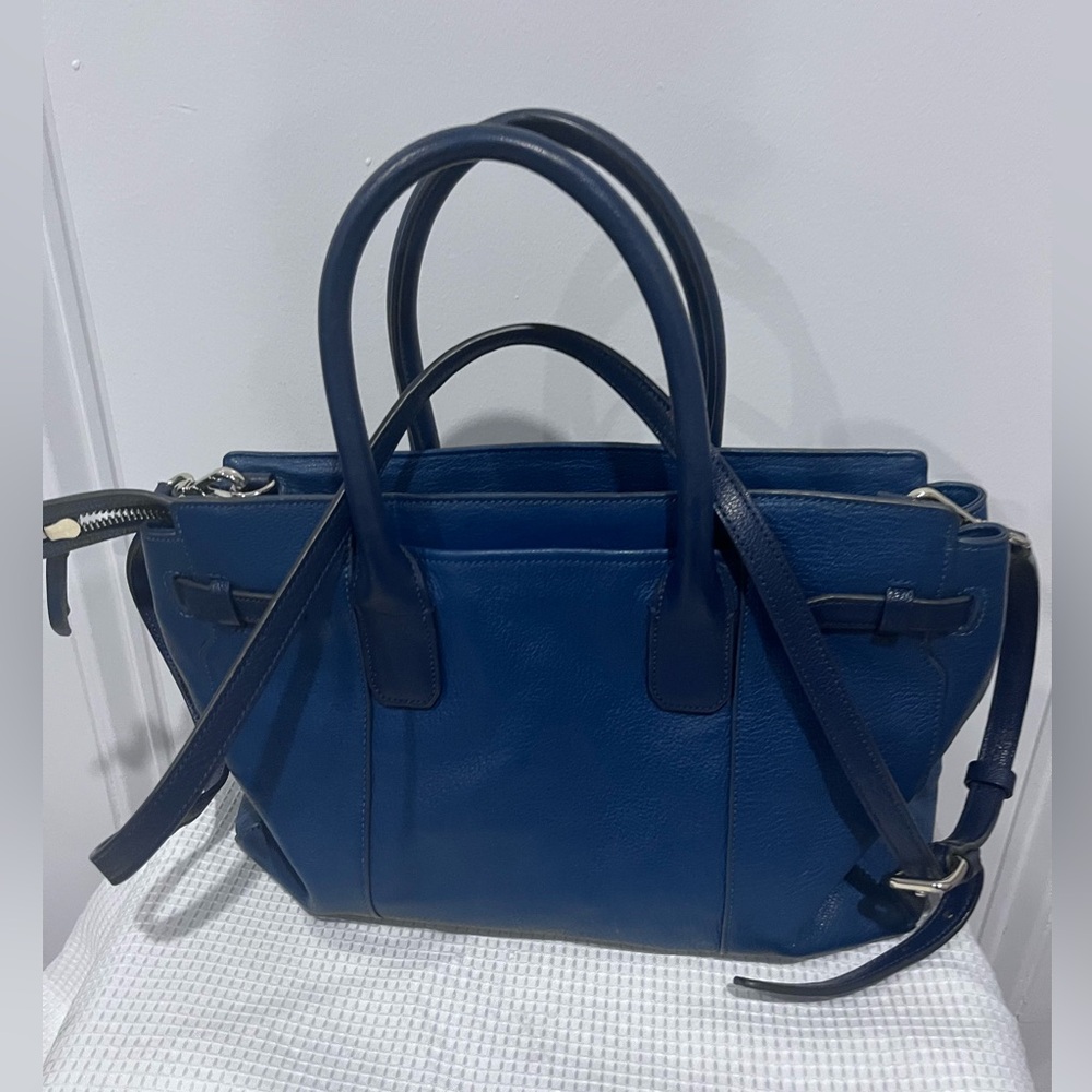 Cole Haan Blue  Leather Satchel Bag